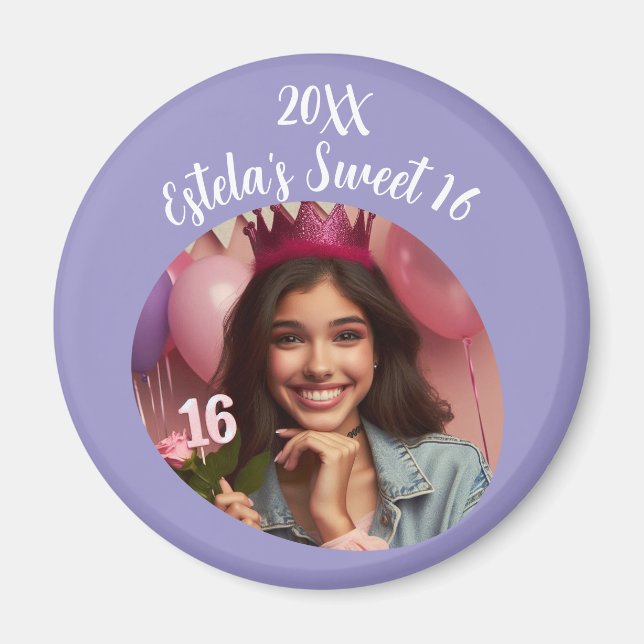 Íman Foto personalizada, doce 16º Aniversário, Keepsasa (Frente)
