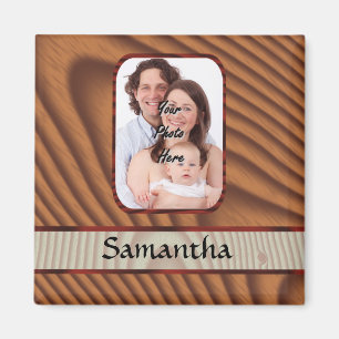 Íman Foto personalizada Faux Wooden