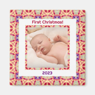Íman Foto personalizada Jolly Happy Baby Primeiro Natal