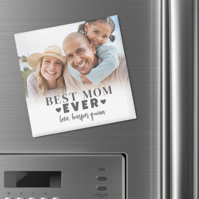 Íman Foto Personalizada Melhor Mãe (Personalized Best Mom Photo Magnet )