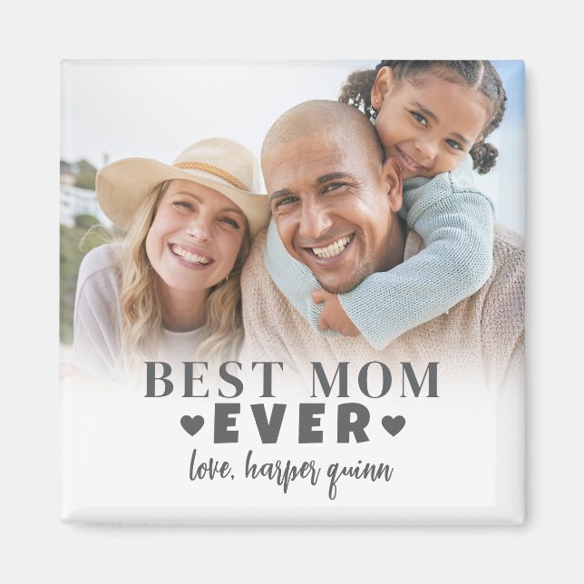 Íman Foto Personalizada Melhor Mãe (Frente)