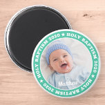 Íman Foto personalizada moderna do batismo sagrado<br><div class="desc">Este design simples e moderno é composto por tipografia de serifa e adiciona uma foto personalizada.</div>