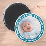 Íman Foto personalizada moderna do batismo sagrado<br><div class="desc">Este design simples e moderno é composto por tipografia de serifa e adiciona uma foto personalizada.</div>