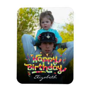 Íman Foto Personalizada + Nome Colorida Aniversário