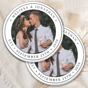 Íman Foto personalizada Nome do novo Casal Data final