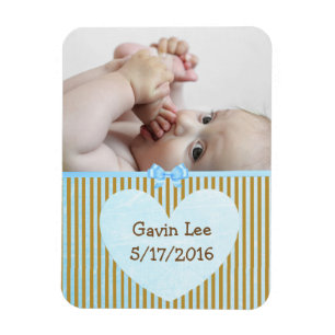Íman Foto personalizada para bebê Magnet Brown & Blue S