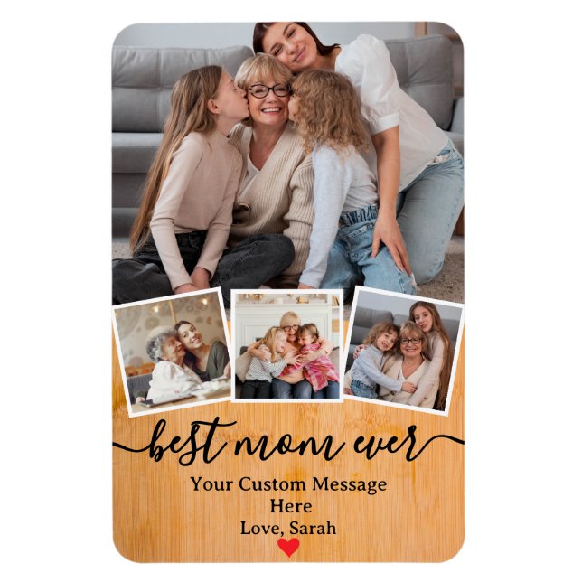 Íman Foto personalizada para o melhor dia da mãe (Vertical)