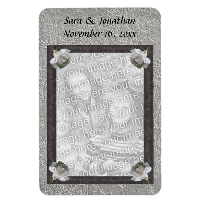 Íman Foto personalizada personalizada de casamento de i (Vertical)