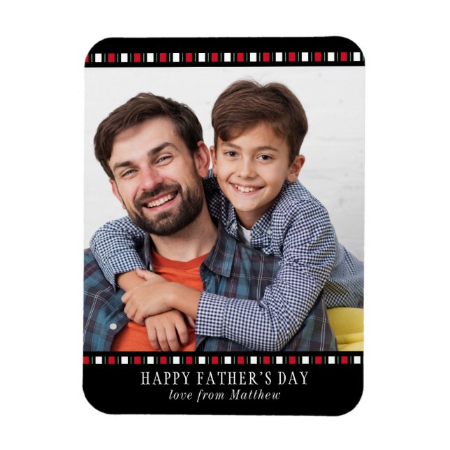 Íman Foto personalizada personalizada moderna do dia de (Vertical)