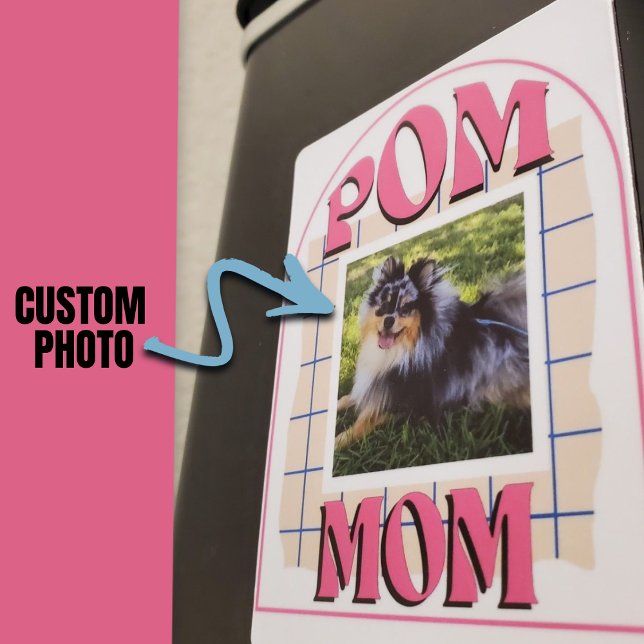Íman Foto personalizada Pom Mãe Guarda Pomeraniano Prop (Custom Photo Pom Mom Keepsake Pomeranian Dog Owner Magnet)