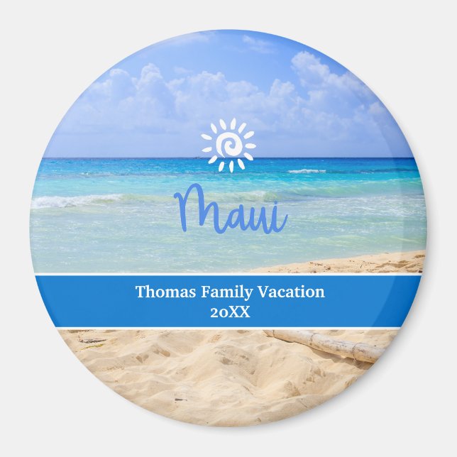 Íman Foto Personalizada Praia Maui  (Frente)