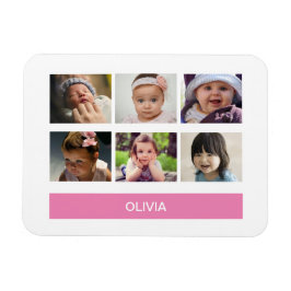 Íman Foto personalizada rosa colado - Personalizada