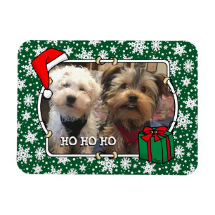 Íman Foto personalizada Santa Hat Pet HO HO