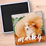 Íman Foto personalizada simples e russa moderna<br><div class="desc">Este design simples e clássico é composto por uma tipografia cursiva divertida e adiciona uma foto personalizada do seu animal de estimação.</div>