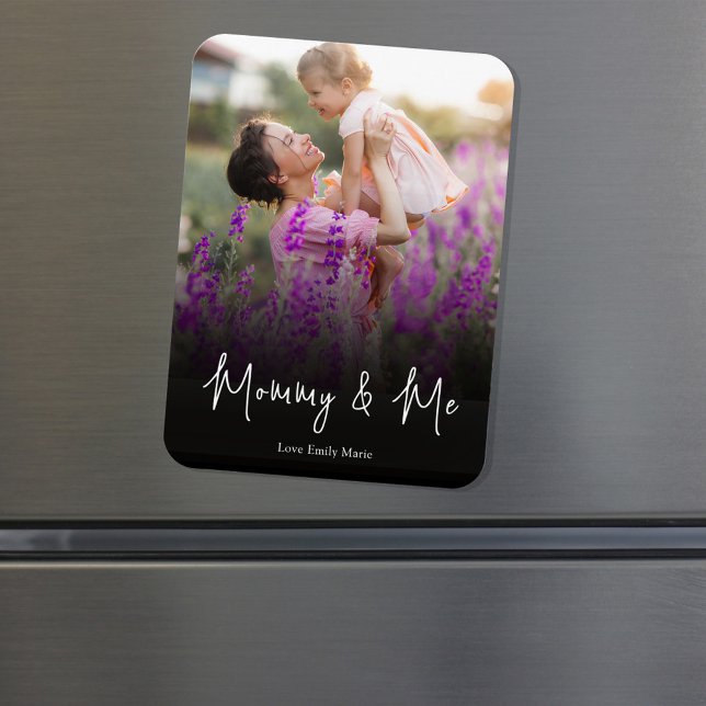 Íman Foto Personalizada Simples Mamãe e Eu Personalizad (Mommy and Me Mother's Day Custom Photo Magnet)