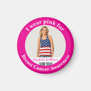Íman Foto personalizada use rosa para conscientização d