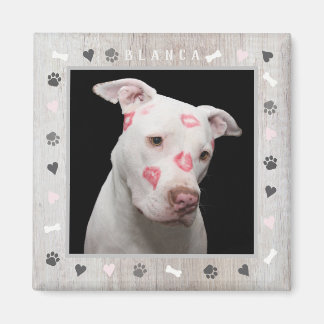 Íman Foto personalizável do cão e personalizar nome rus
