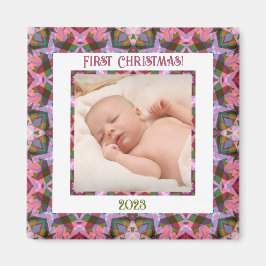 Íman Foto Rosa De Natal Festivo Personalizada