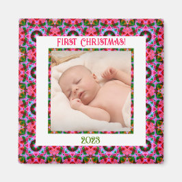 Íman Foto Rosa De Natal Festivo Personalizada