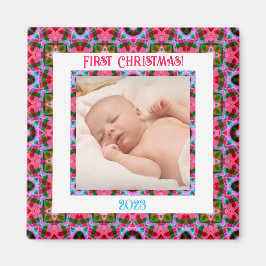 Íman Foto Rosa De Natal Festivo Personalizada