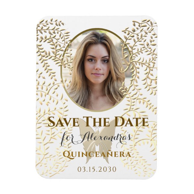 Íman Foto Salve a Data Quinceanera (Vertical)