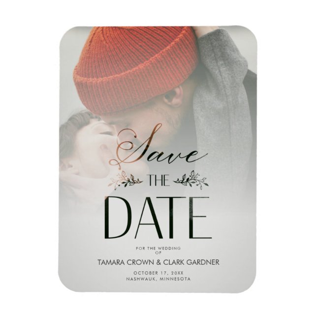 Íman Foto-Script de Casamento de Transparência Moderna  (Vertical)