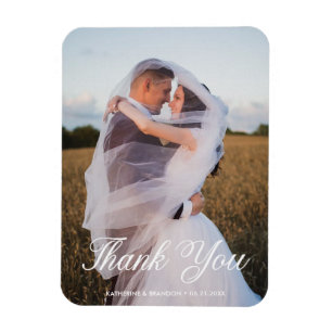 Íman Foto simples de casamento Adicionar nome e data Ob