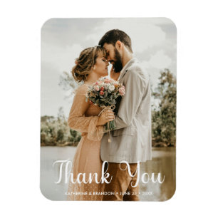 Íman Foto simples de casamento Adicionar nomes e data O