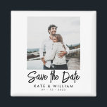 Íman Foto simples e moderna Casamento Salve a Data<br><div class="desc">Uma simples imã salve a data fotográfica moderna. Personalize esta design minimalista para ter seus detalhes pessoais e sua mensagem.</div>