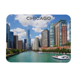 Íman Foto Skyline do Rio Illinois em Chicago