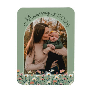 Íman Foto Verde Sage de Mamãe Boho Estabelecida