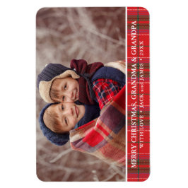 Íman Foto Verde Vermelho Xadrez de Natal Russo