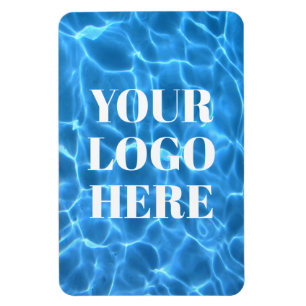 Íman Foto Vertical da Piscina Azul Aqua com Seu Logotip