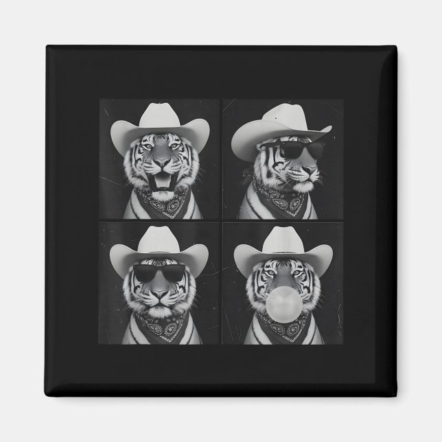 Íman Fotocabine Tigre Selfie Com Óculos De Sol Chapéu D (Frente)