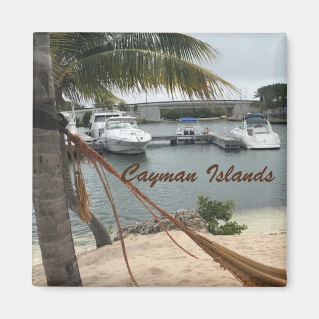 Íman Fotografia "Cayman Island Boats" com logotipo (Frente)