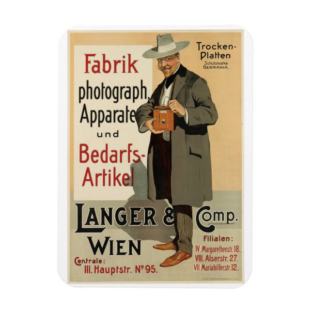 Íman Fotografia Da Câmera Ad, Viena, Áustria Vintage Po (Vertical)