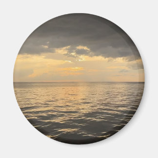Íman Fotografia da Reflexão do Pôr do Sol no Oceano - M