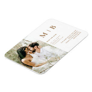 Íman Fotografia de Casal Monograma Dourado e Branco Sav