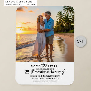 Íman Fotografia de Salvar a Data de Aniversário de Casa