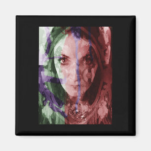 Íman Fotografia Filtrada Retrato de Mulher Pintora