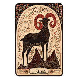 Íman Fotografia Flexível Aries Celestial Arte Zodiac Ce