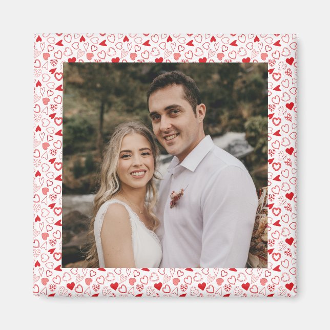 Íman Fotografia personalizada Corações Magnet (Frente)