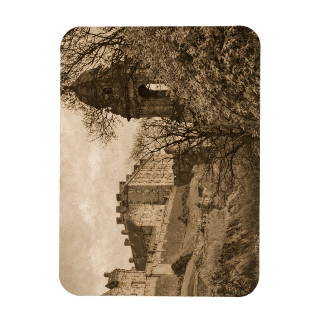 Íman Fotografia Sepia do Castelo de Edimburgo (Vertical)