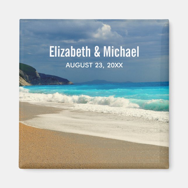 Íman Fotografia tropical do Mar Azul, Belo Turquesa (Frente)