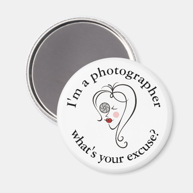 Íman Fotógrafo feminino (Front/Back)