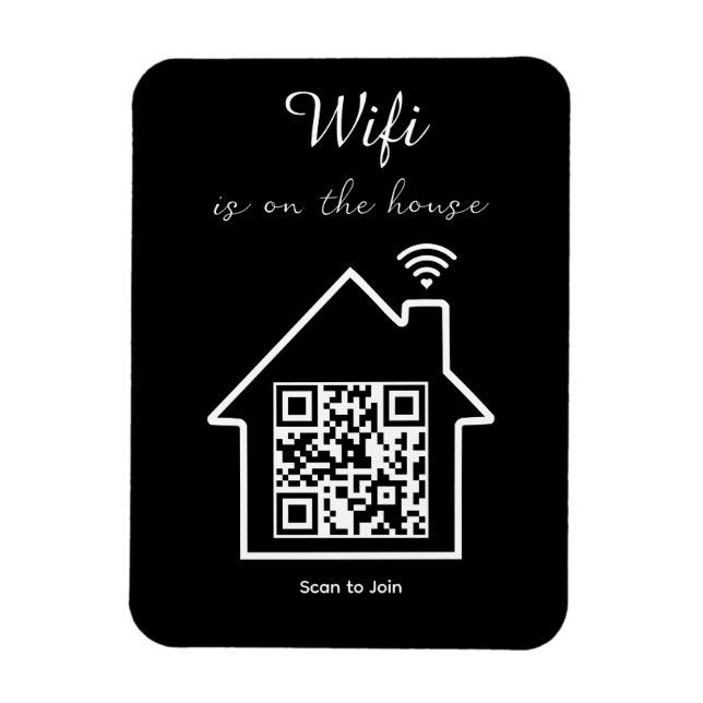 Íman Fotomínimo Moderno Código QR WiFi Flexível (Vertical)
