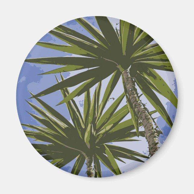 Íman Fotomural com Efeito de Pintura de Folhas de Palme (Frente)