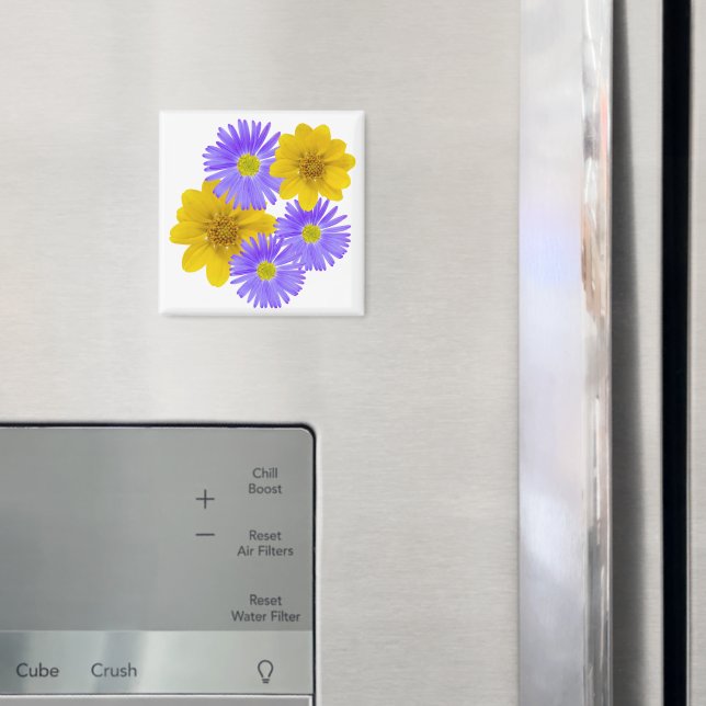 Íman Fotos amarelas roxas de flores silvestres colorida (In Situ (Fridge))