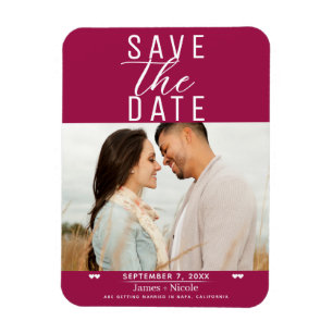 Íman Fotos de casamento Save the Date com tema framboes