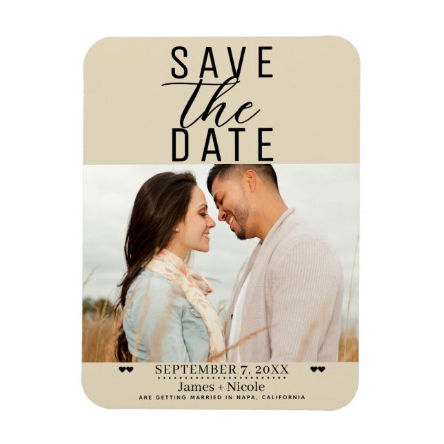 Íman Fotos de Casamento Save the Date com Tom Moderno C (Vertical)